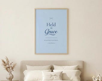 Held in Grace Scripture 2 Corinthians 12 9 Bible Verse Wall Art Digital Download