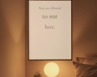 You Are Allowed to Rest Here Print, Minimalist Scripture Art (Digital Download)