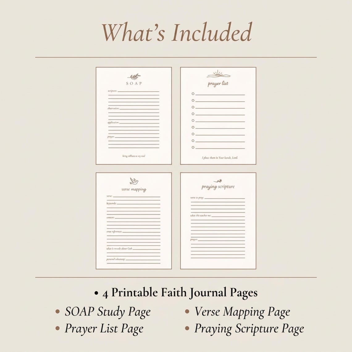Printable Bible Study Journal Pages SOAP Verse Mapping Worksheet Prayer ...