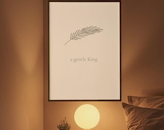 Gentle King Christian Printable Wall Art, Minimalist Faith Decor (Digital Download)