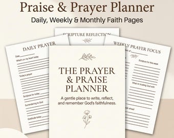 Digital Planner for Christian Women journal for prayer printable planner for daily devotional download monthly faith planner for bible study