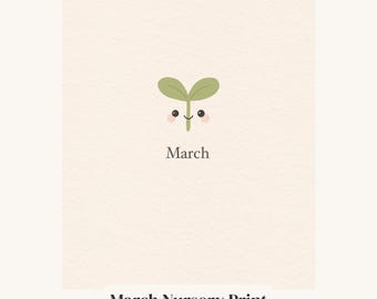 March Birth Month Nursery Art – Digital Download (PNG)