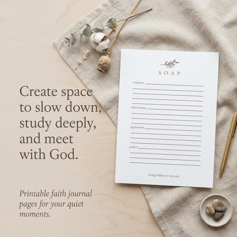 Printable Bible Study Journal Pages SOAP Verse Mapping Worksheet Prayer ...