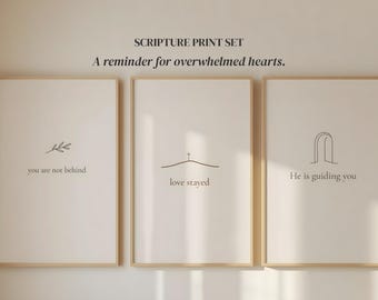 Christian Scripture Print Set | Modern Faith Decor, Bible Verse Reminders (Digital Download)