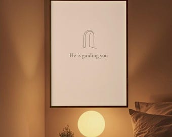 Christian Wall Art, He Is Guiding You Bible Quote Print (Digital Download)