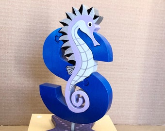 S is for Seahorse & Starfish Wooden Puzzle