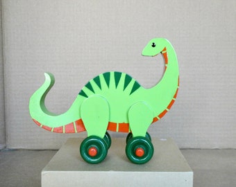 Wooden Dinosaur on wheels