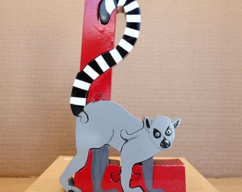 L is for Lemur Wooden Puzzle