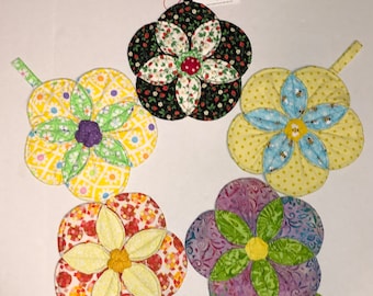 Quilted Flower Hot Pads/Potholders