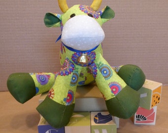 Cow Stuffed Toy in Shades of Green