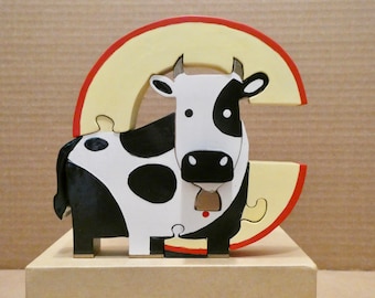 C is for Cow Wooden Puzzle