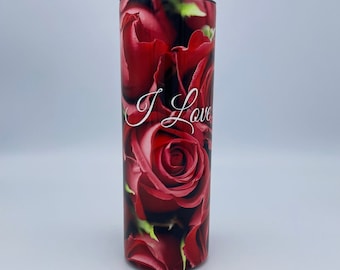 Roses 20oz Stainless Steel Tumbler, I Love You Travel Mug