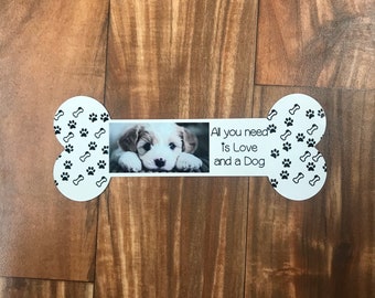 Personalized Dog Photo Bone Magnet, Pet Lover Gift