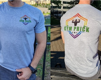 Pride Gym Prick T-shirt, Rainbow Workout LGBTQ+ Tee