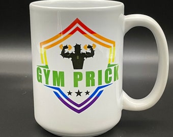 Gym Prick Coffee Mug, Cactus Mug, Gym Lover, Cactus Lover, Cactus Lifting Weights, Funny Mugs, Gym Gift, Novelty Mug, LGBTQ+, Pride Mug