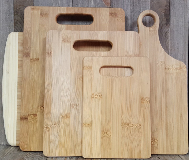 Medium Laser Engraved Bamboo Cutting Board Floral Antlers Stock