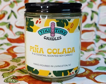 8oz Piña Colada Scented Soy Candle - Tiki Time Candle Collection