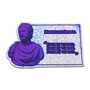 Holografische Hannibal Barca citaatsticker (zie objectbeschrijving)