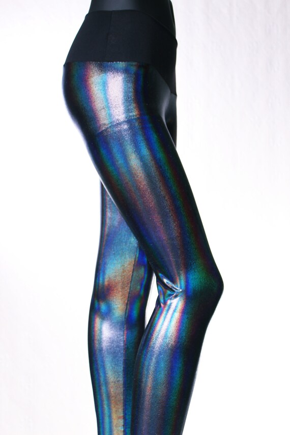 Black Holographic Leggings - Etsy Denmark