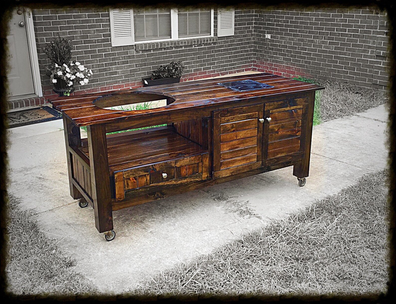 Custom Big Green Egg Table free Shipping for Some Areas Etsy