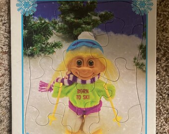 Love to Ski Trolls frame tray puzzle