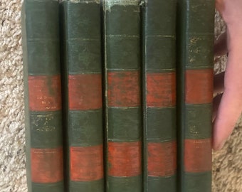 FIVE 1920s green antique readers