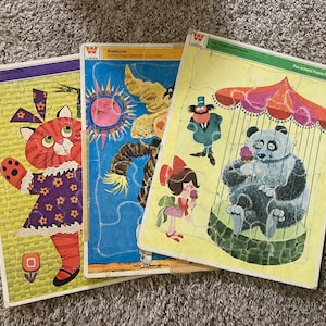 1970’s Whitman Pre School cardboard frame tray puzzle