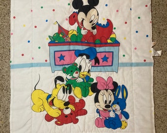 Vintage 90s Disney baby Mickey and Minnie  blanket