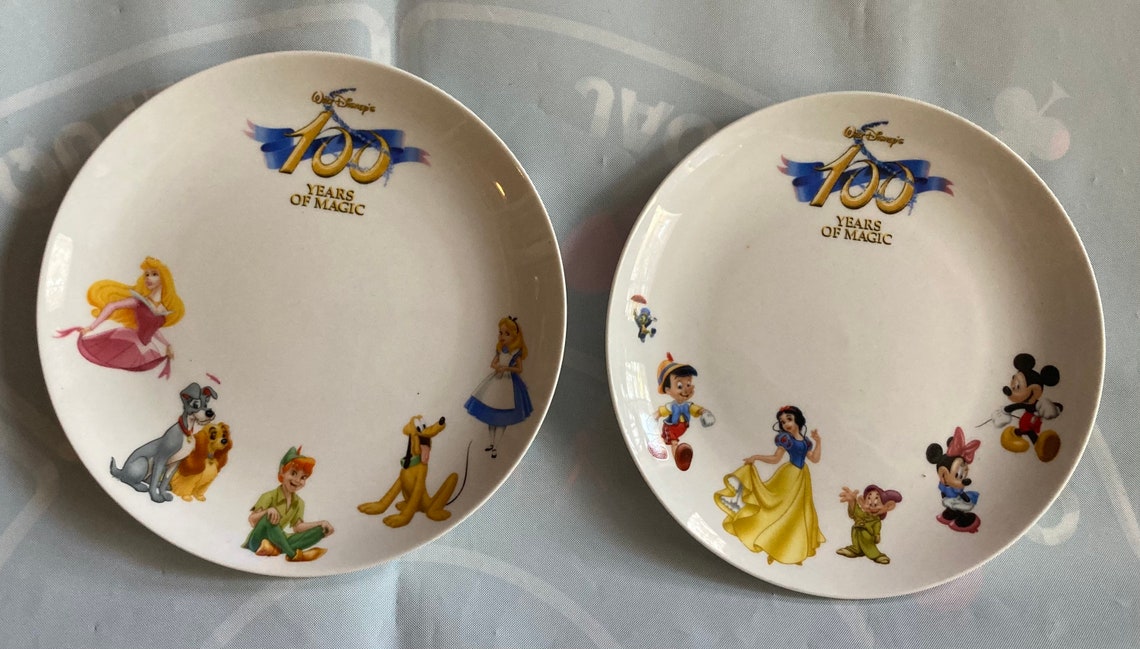 2 Disney 100 Year Anniversary Collectors Plates Etsy