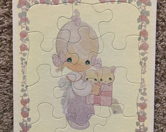 1990’s Precious Moments cardboard frame tray puzzle