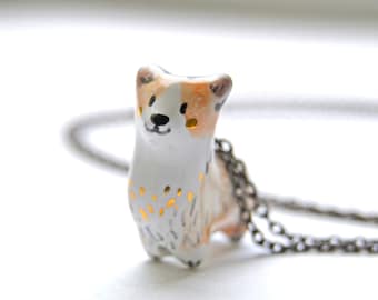 Corgi Gifts, Corgi Jewelry, Corgi Necklace, Ceramic Necklace, Corgi Lover, Dog Necklace, Dog Lover Gift, Welsh Corgi Pembroke
