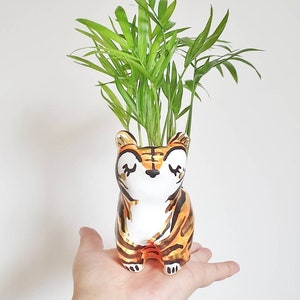 Tiger Planter, Animal Planter, Ceramic  Tiger, Tiger Lover Gift, Ceramic Planter, Birthday Gift, Housewarming Gift, Gift For Friend