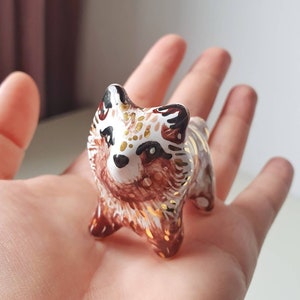 Raccoon Dog Figurine, Ceramic Raccoon Dog, Hondo-tanuki Figurine, Ceramic Animal, Spirit Animal, Woodland Ceramic