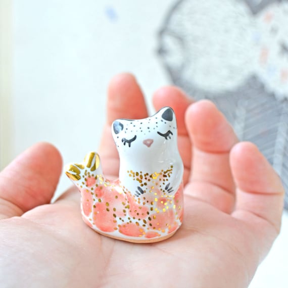 Mermaid Figurine, Purrmaid, Mermaid Cat Sculpture, Ceramic Figurine, Cat Figurine, Crazy Cat Lady, Unique Cat Lover Gift