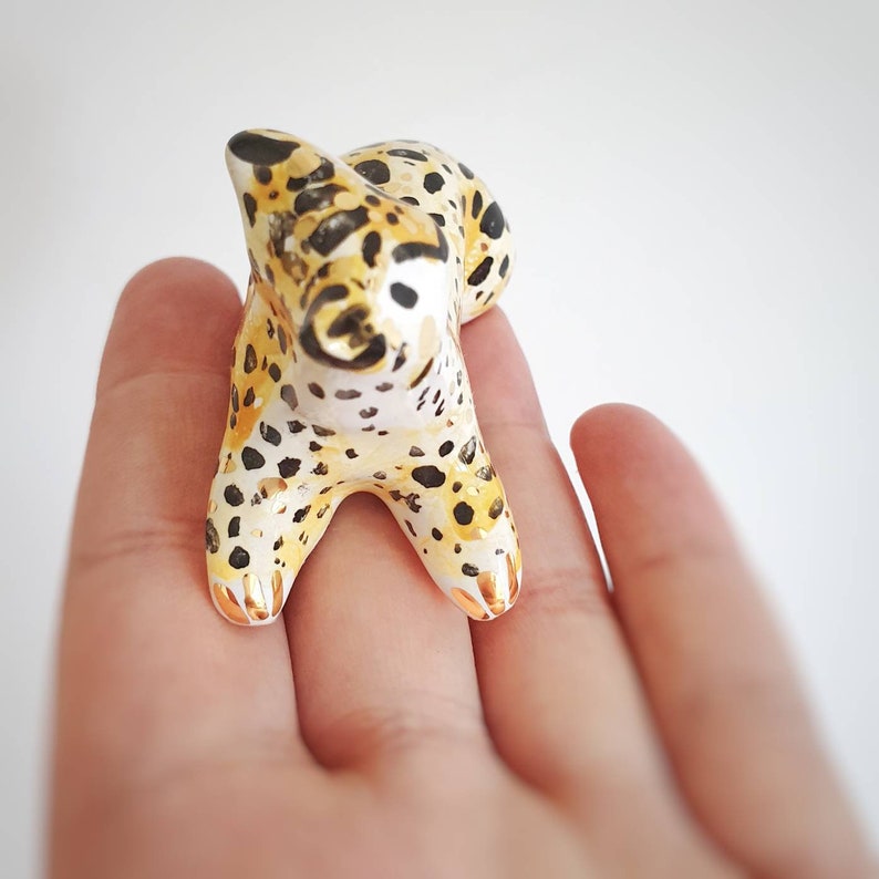 Leopard Figurine, Ceramic Leopard, Cheetah Figurine, Ceramic Cheetah, Safari Aniaml, Spirit Animal, Ceramic Cat image 5