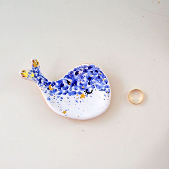 Whale Ring Dish Ceramic Whale Ring Holder Gift for Her Whale