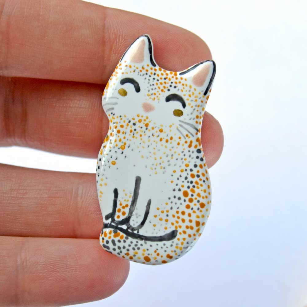 Gleamart Cat Brooch Pin Retro Crystal Animal Brooch Pin For Women Black
