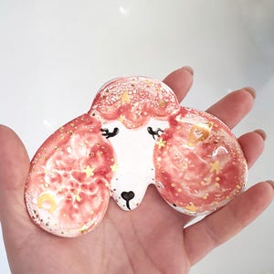 Poodle Ring Dish, Celestial Dog Ring Dish, Galaxy Dog Trinket Dish, Ceramic Galaxy Dog Jewellery Storage