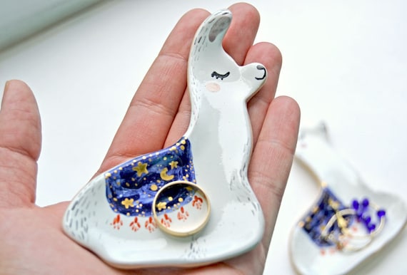 Alpaca Ring Dish Alpaca Gift Idea Ceramic Alpaca Jewelry Storage