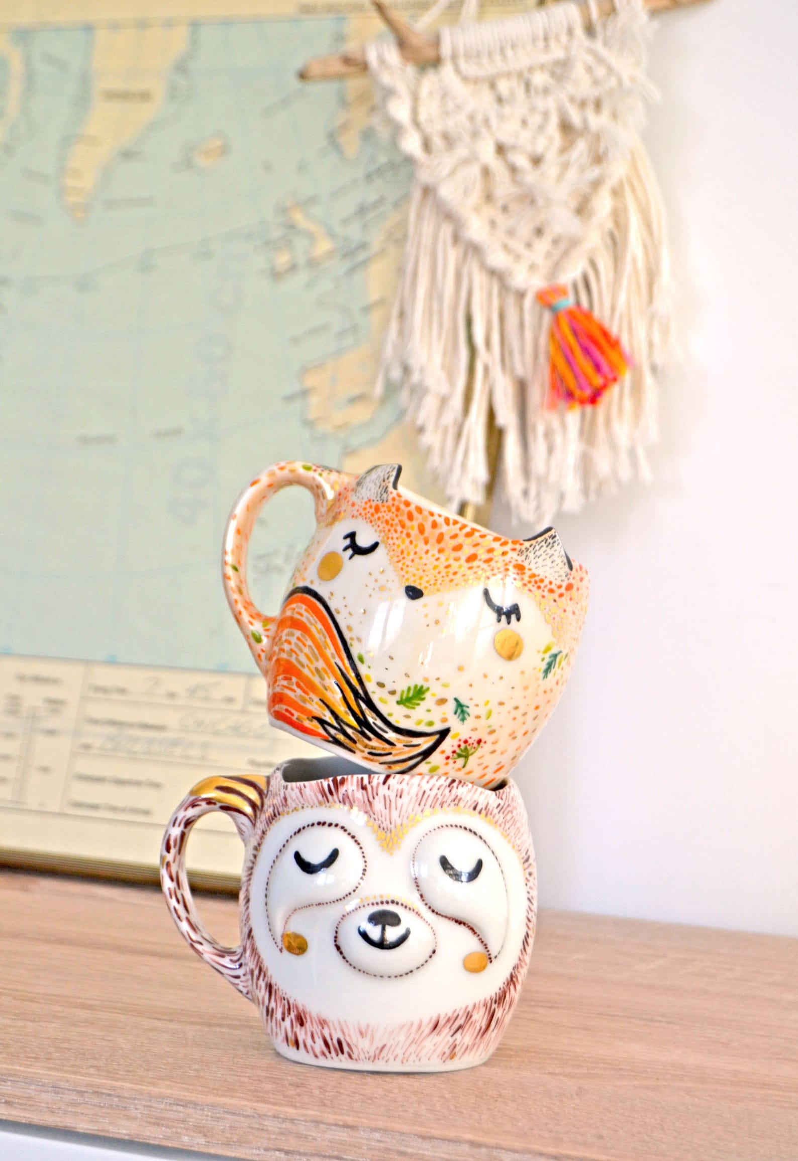 Sloth Mug Porcelain Mug Sloth Coffee Mug Animal Mug - Etsy