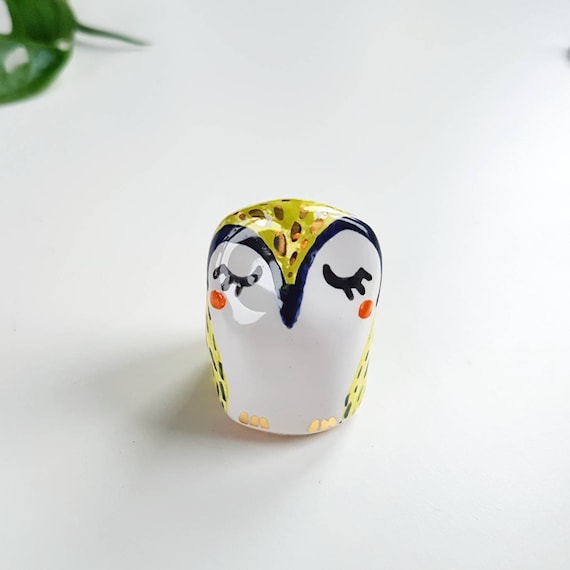 陶器のフクロウ、フクロウの置物、室内装飾、陶芸 - Etsy 日本