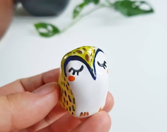 陶器のフクロウ、フクロウの置物、室内装飾、陶芸 - Etsy 日本