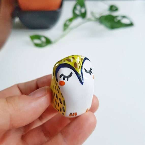 陶器のフクロウ、フクロウの置物、室内装飾、陶芸 - Etsy 日本