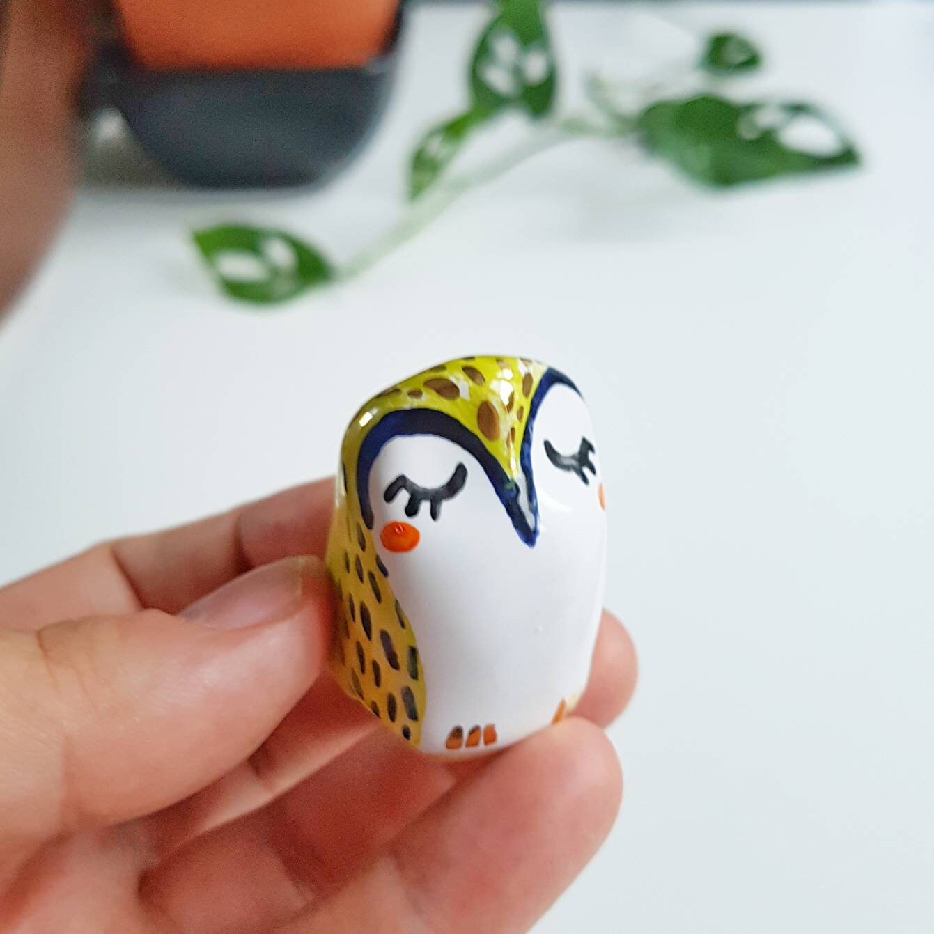 陶器のフクロウ、フクロウの置物、室内装飾、陶芸 - Etsy 日本