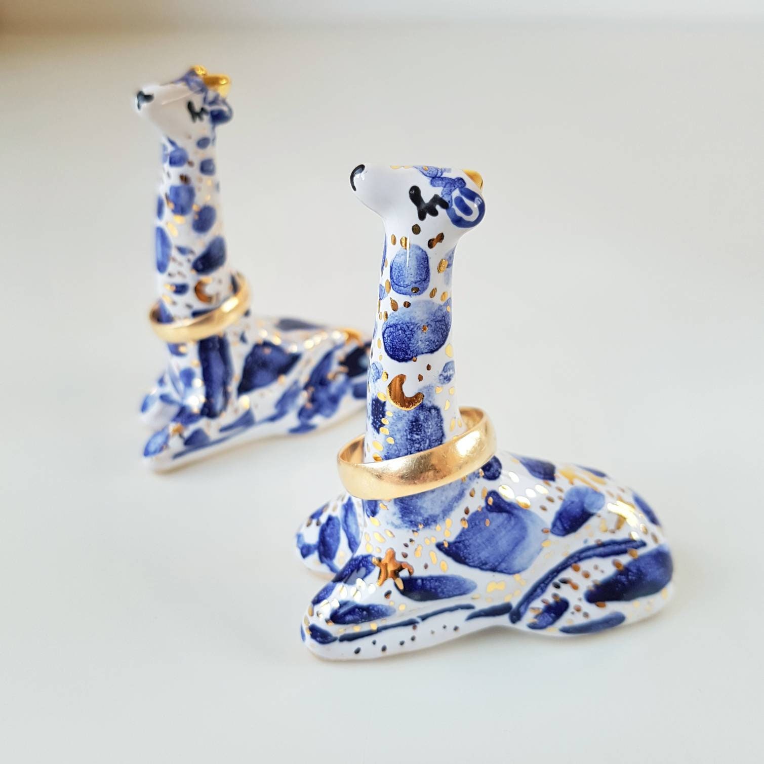 Giraffe Ring Holder, Moon Phases, Galaxy Giraffe, Ceramic Giraffe