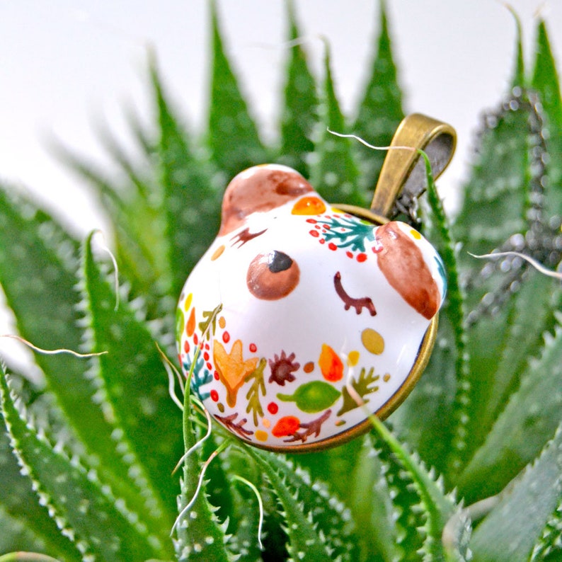 Woodland Necklace, Mama Bear Necklace, Artist Teddy Bear, Ceramic Bear Necklace, Bear Jewelry, Gift for Her, Boho Jewellery image 6
