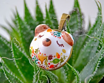 Woodland Necklace, Mama Bear Necklace, Artist Teddy Bear, Ceramic Bear Necklace, Bear Jewelry, Gift for Her, Boho Jewellery