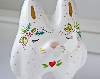 Bunny Figurine, Rabbit totem, Cute Rabbit Totem, Ceramic Bunny Figurine