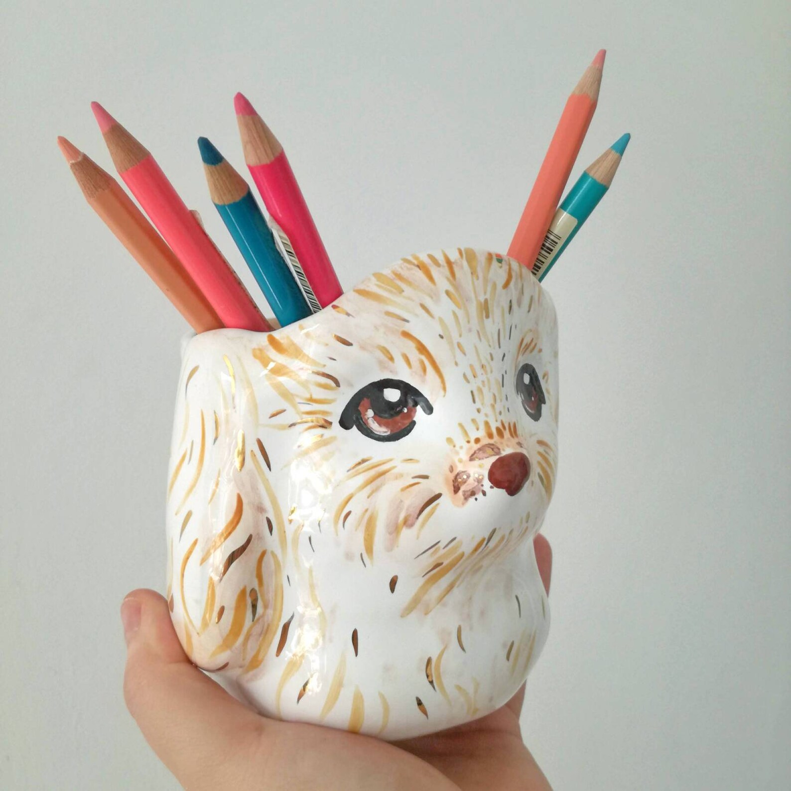 Ceramic Pencil Cup Custom Pet Portrait Custom Pen Holder - Etsy