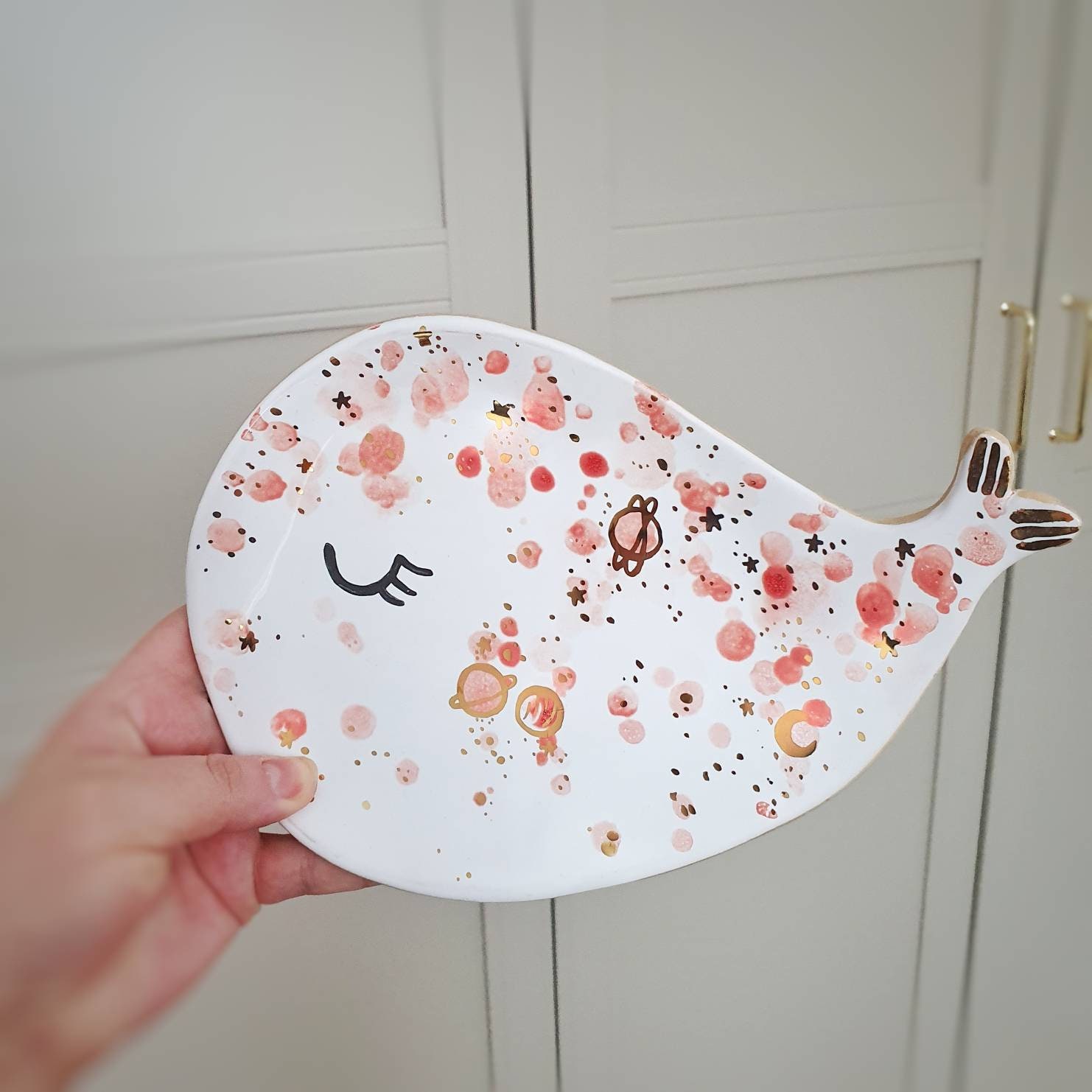 Galaxy Whale Ring Dish, Moon Phases Whale Trinket Dish, Celestial Whale, Ring Holder, Sailor Moon Whale, Sleeping Galaxy Whale